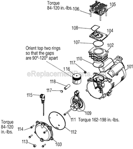 Page B Diagram and Parts List for CLFCP350 Type 0 Porter Cable Compressor